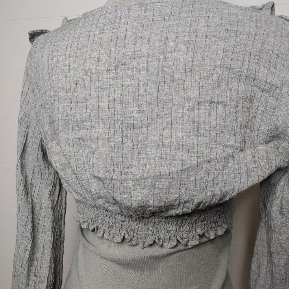 ZARA Ruffle Cropped Blouse - Picture 7 of 13